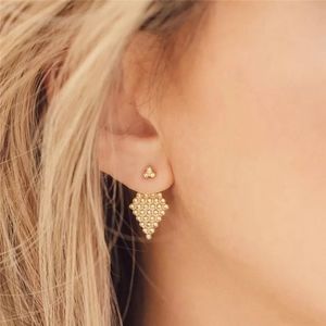 Studded Diamond Peekaboo Gold Ear Jacket Earrings